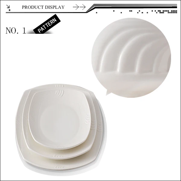 Hospitality Hotel & Restaurant Used Crockery Tableware, Plain White Ceramic Plate, Square Plate Restaurant^