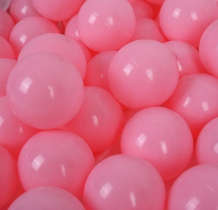 Hot Sale Plastic Ball Pit Balls 5.5cm 7cm 8cm Macaron Pink Color Marine