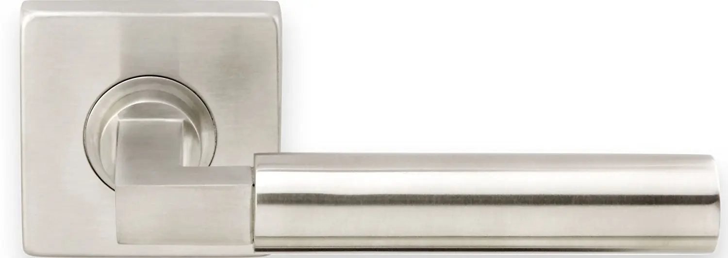 INOX RA225L61-32D Rosette Tubular Latch Passage Set with Waterfall Lever and 2-3//8 Inch Backset Satin Stainless Steel