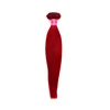 Red Brazilian Hair Bundle Weave Straight Color Custom Bundle Wrap
