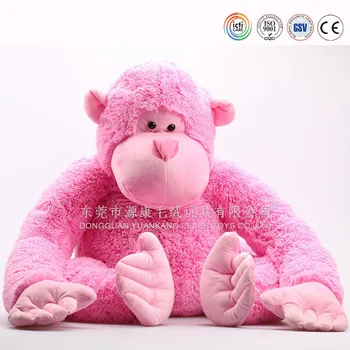stuffed pink monkey