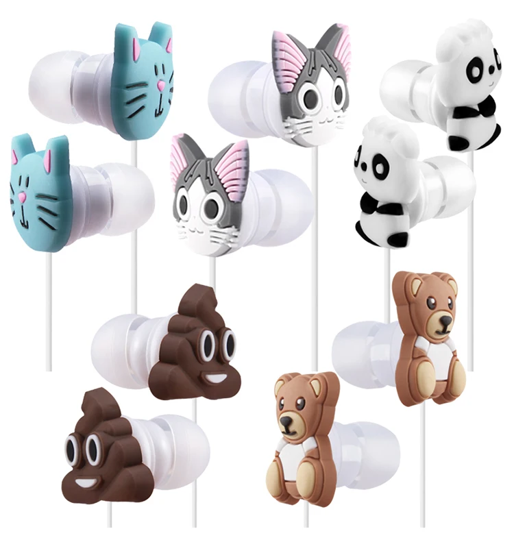New design Cartoon Emoji 3.5mm Headset Headphones Earphone 