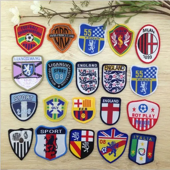 Fashion Football Team Logo Custom Iron On Embroidery Clothing Patches ...