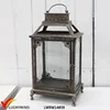 Rectangular Vintage Metal Framed Glass Floor Standing Lanterns