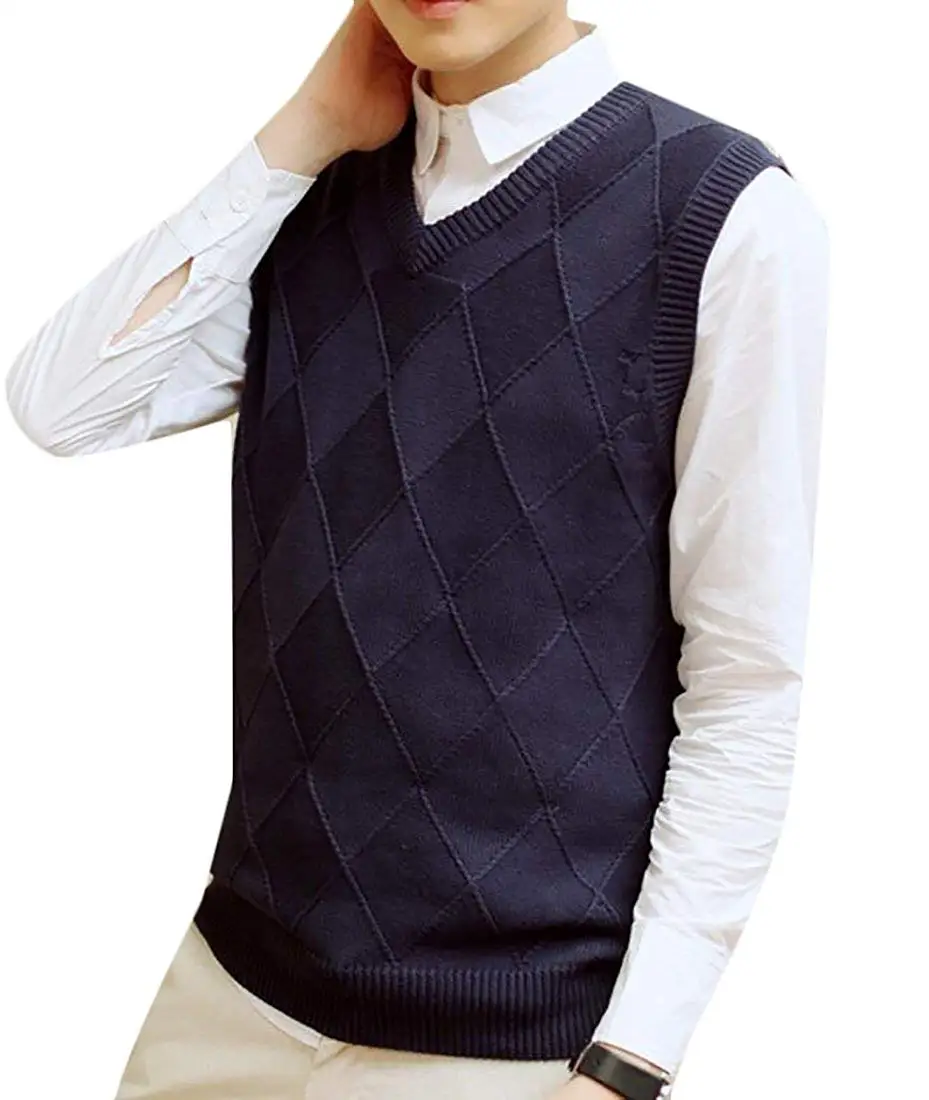 Fensajomon Mens Solid Color Fall /& Winter Crew Neck Long Sleeve Knitted Pullover Sweater Jumper