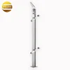 Stainless steel fence post with tempered glass balcony railing design and balustrade brackets for garden