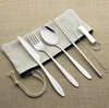 2019 camping stainless steel cutlery set for outdoor flatware set