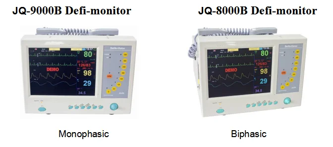 JQ-9000B 10.4''TFT monophasic Defibrillator display with ECG, NIBP, TEM, SpO2, Pulse, Resp