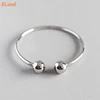 SLand Jewelry Manufacturer wholesale high polish shiny 925 sterling silver cuff bracelet ball ends 10mm with a hole for women