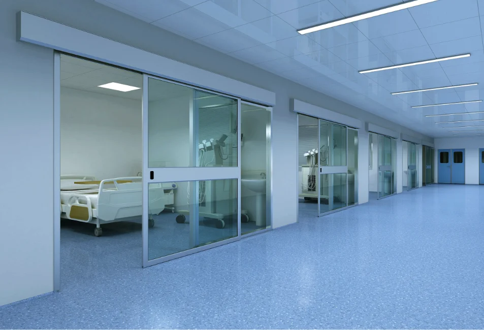 2019 Hot Sales Hospital Icu Room Glass Airtight Automatic Sliding Door