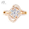 Incredible New Design Cluster Setting 18K Rose Gold Real Diamond Ring Jewelry