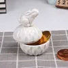 Custom Simple White Rabbit Design Ceramic Jewelry Box