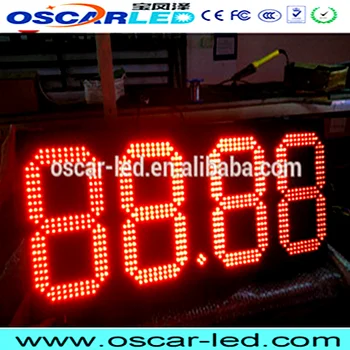 16 inch led gas price digit led sign 8888 outdoor oil gas led display