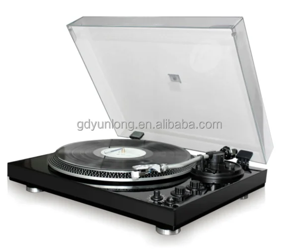 
High End 2 Speed Retro Piano Black Turntable With Alumunum turntable platter, auto-return function <span style=