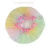 Colorful shinning special polyester transparent EVA two layer dazzling water proof shower cap bath spa