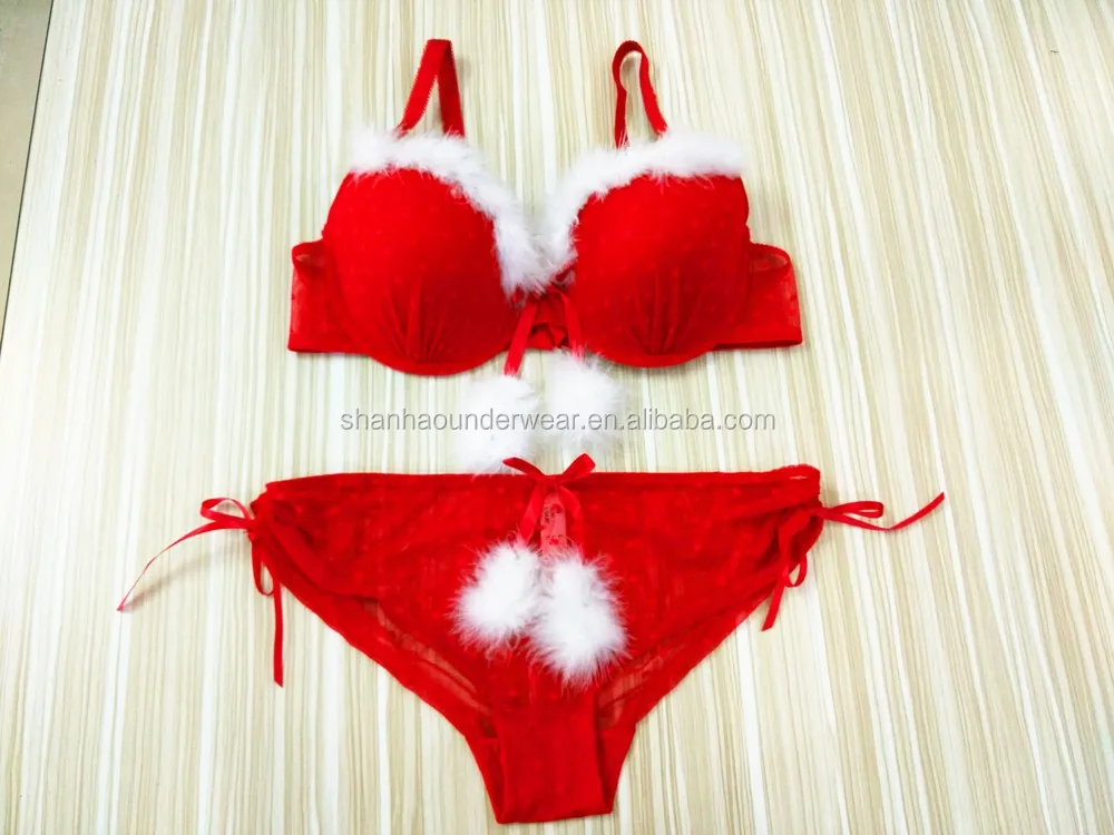 Sexy Fancy Christmas Bra Panty Set Santa Bra Set Buy Christmas Bra