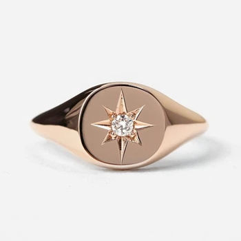 diamond polaris ring signet minimalist 14k star gold plated jsvconcepts larger