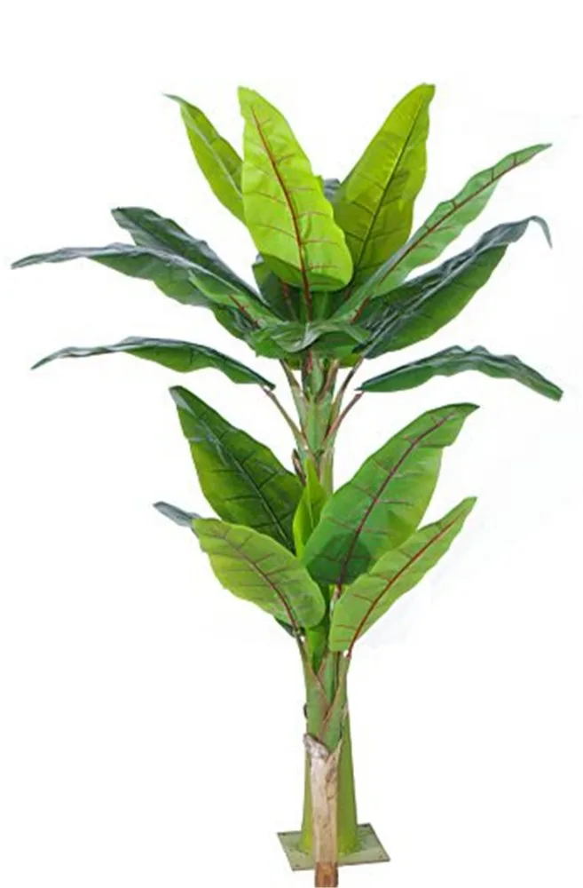 Almost Natural Green Triple Stalk Artificial Banana Tree With Planter
