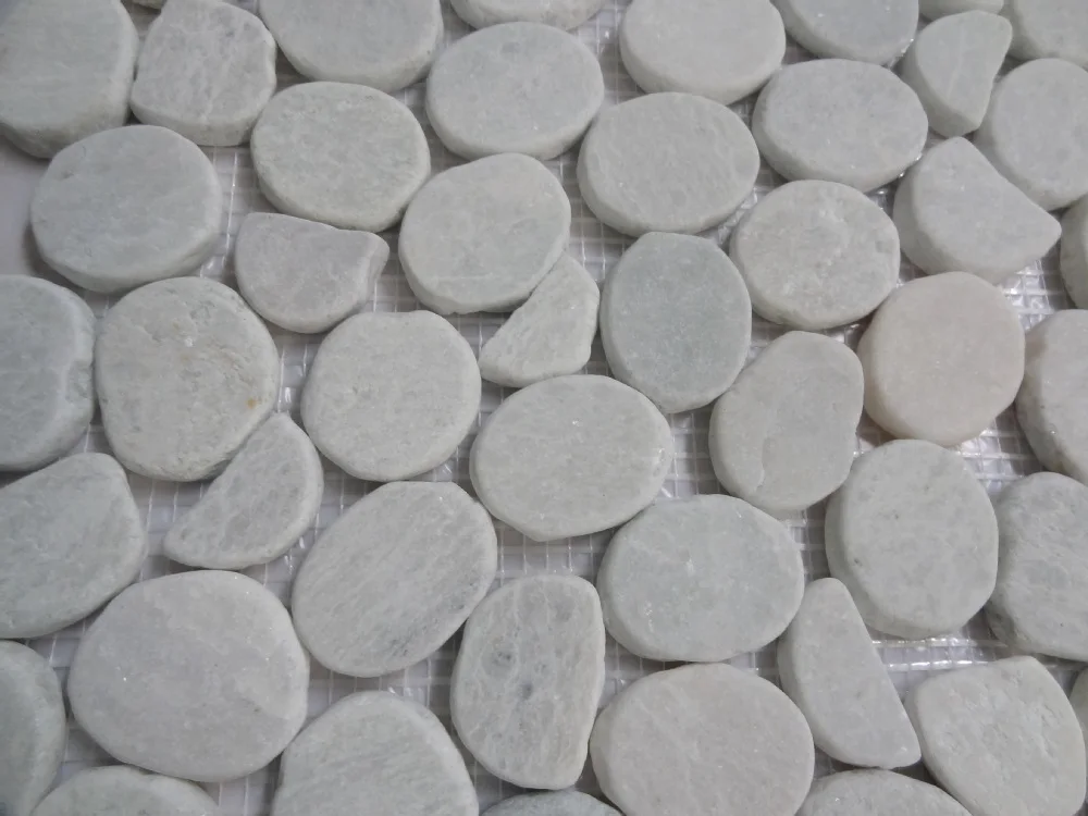 Penny Round Tile Green Matte Porcelain Mosaic for Bathroom Floors