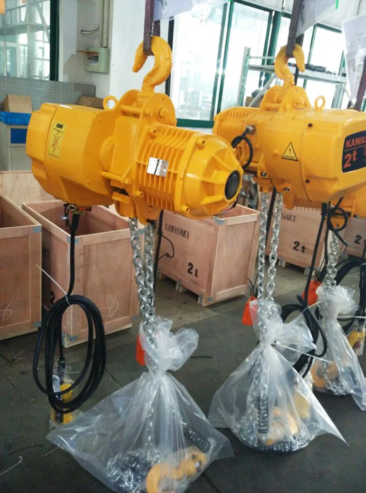 Factory price 1phase 220V or 3 phase 380V-460V motorized trolley type small electric chain hoist single or double speed for sale