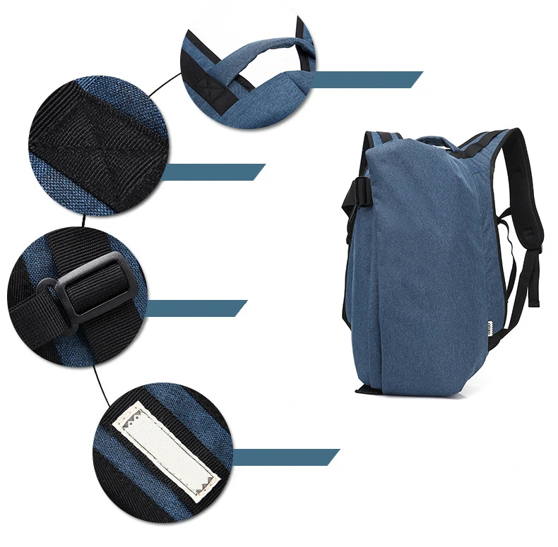 High quality European design simple latest waterproof knapsack bagpack rucksack college bags USB backpack for men
