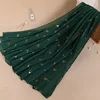 customize islamic fashion women gold stamping metal paillette style elk pattern scarf muslim ladies printing flower hijab shawls
