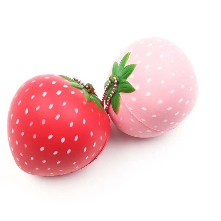 China Factory Supplier High Quality Soft Slow Rising Mini Fruit Strawberry Keychain Kids Squishy Toys With Good Smell