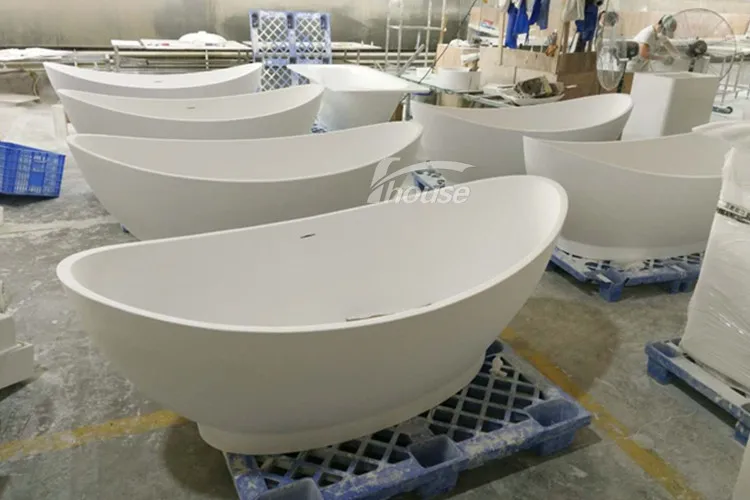 2018 new design bathroom solid surface bathtub freestanding bathtub