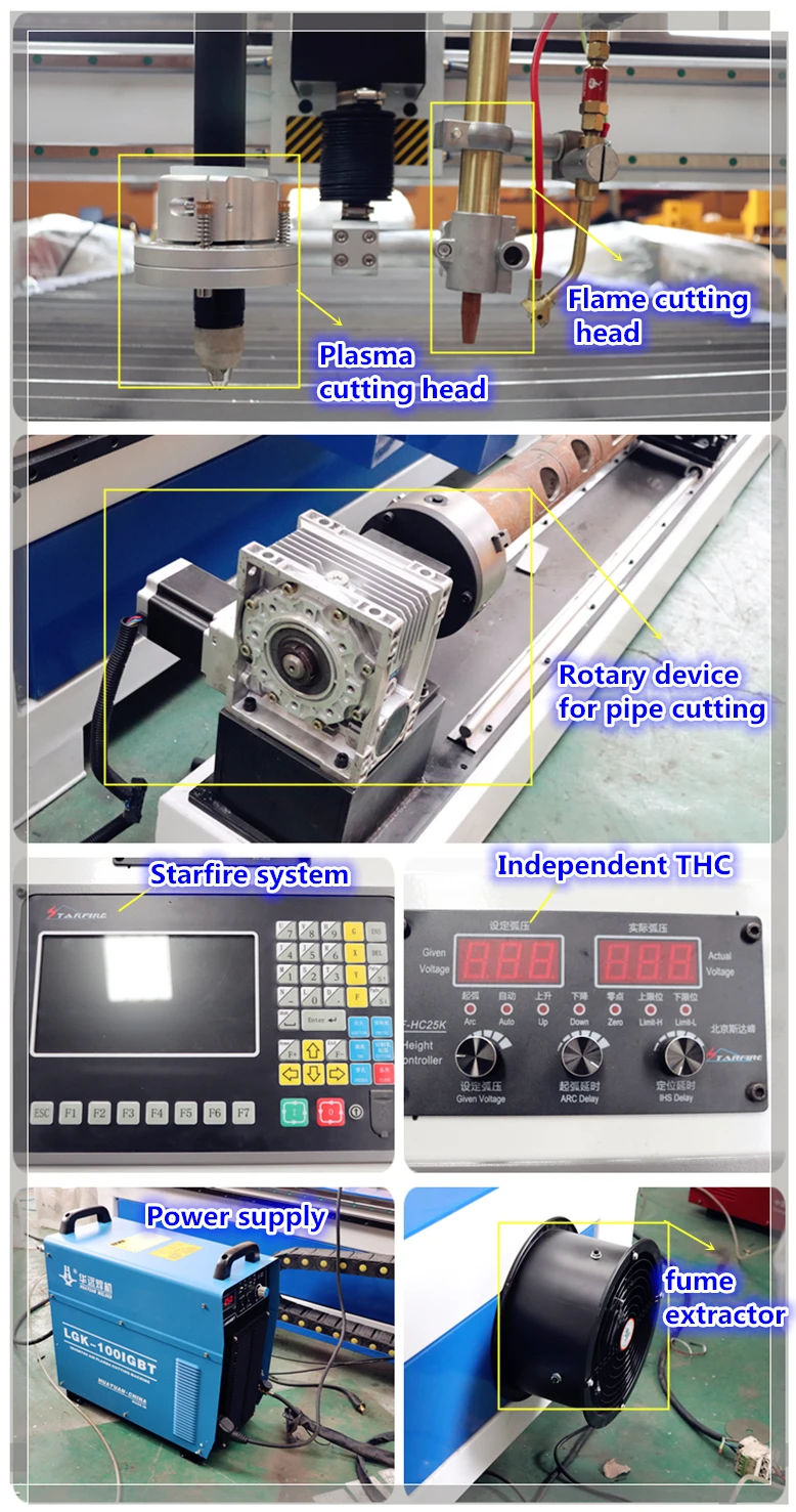 Hot sale plasma cutting machine cnc pipe cutting machine for stainless steel pipe tube with rotary device