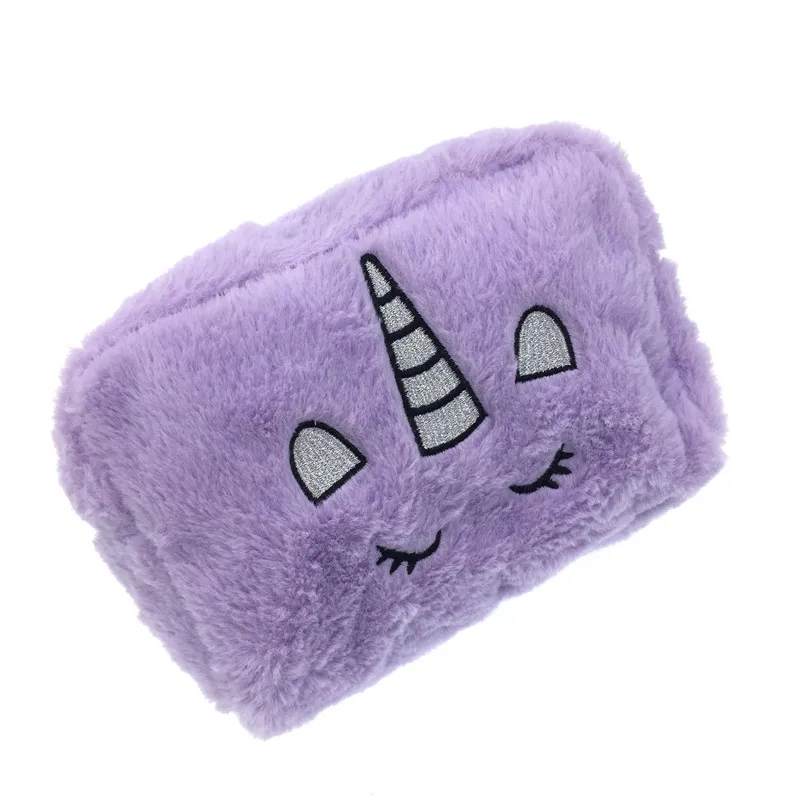 fuzzy makeup bag