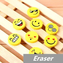 10 pcs Lot Smile face Erasers rubber for pencil font b kid b font funny cute
