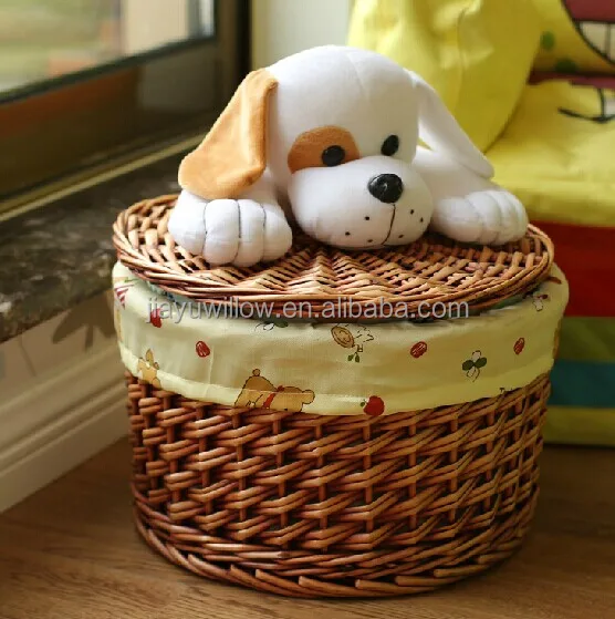 Hotsale Wicker Basket For Children Wicker Storage Basket With Lid With Toy For Home Decoration