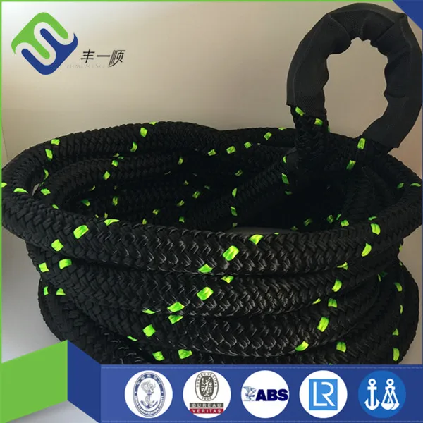 Blue Color Nylon Recovery Towing Rope 25mm With Protection Sleeve