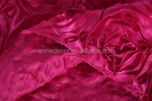 Popular sale satin rosette embroidered wedding chair cover