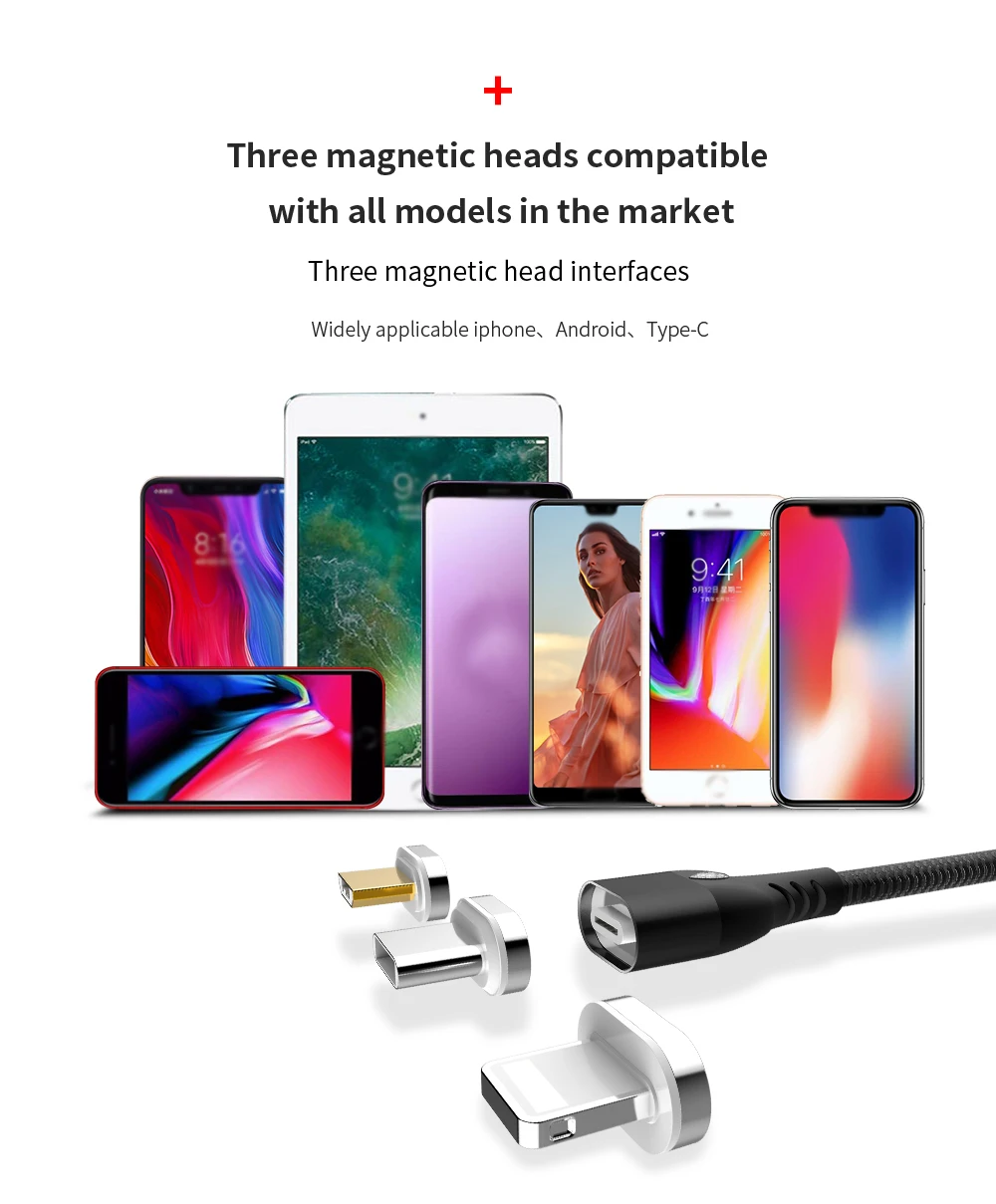 Nylon 3in1 Data Usb Charging Cable For Android Multiple