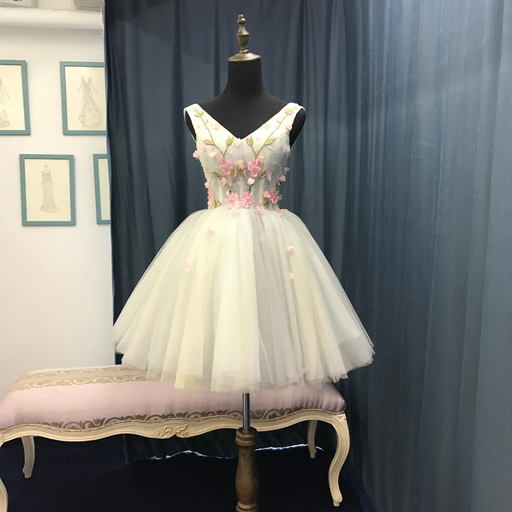 Plus size above knee length backless bridesmaid dress/weddings bridesmaid dress/bridesmaid dress plus size/backless bridesmaid dress