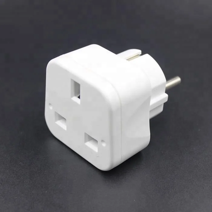 Bs Standard Uk To Eu Germany Power Socket Converter Plug 4.8mm 2 Round ...