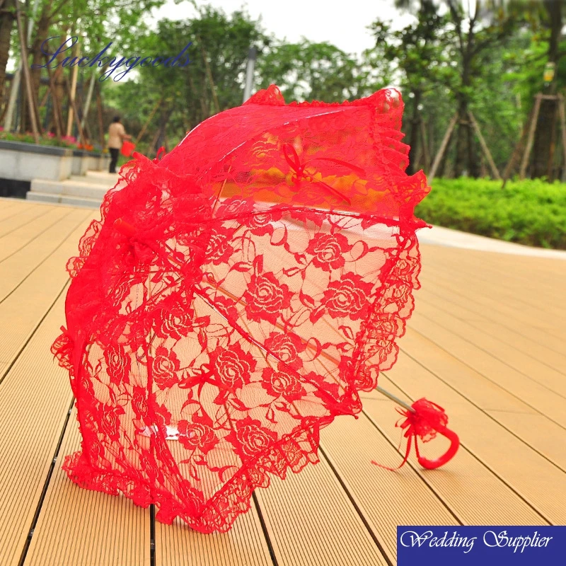 Llf008 Small Decorative Lace Umbrella Red Wedding ...