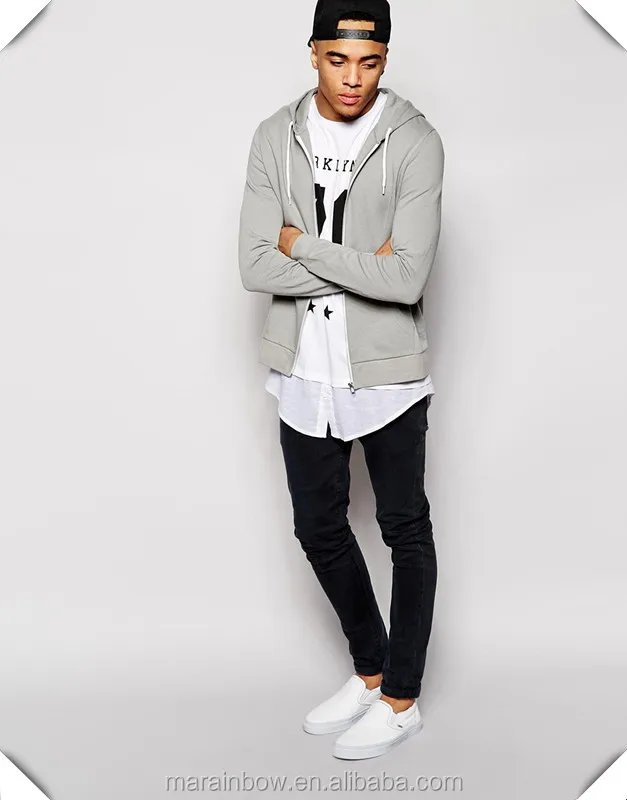 grey sweatshirt outfit men