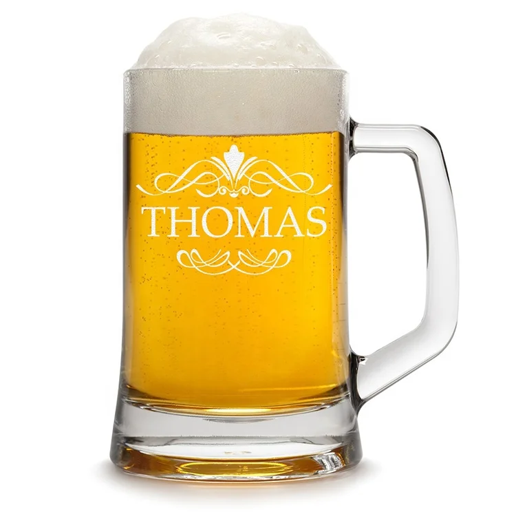 300ml/500ml Beer Glass With Handle Mugs Custom Glass Beer Steins Wholesale Buy Glass Beer