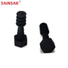 Customized good quality black rubber stopper with screw threads rubber plug