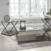 Modern customized size table with wheels glass top wrought iron console table