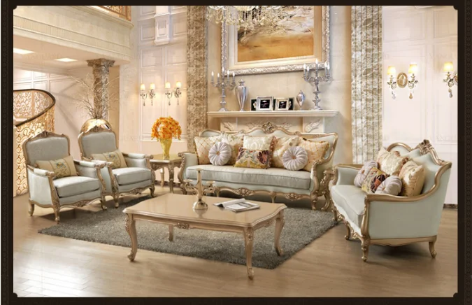 Luxury European Living Room Furniture Sofa,Soild Wooden Living Room ...
