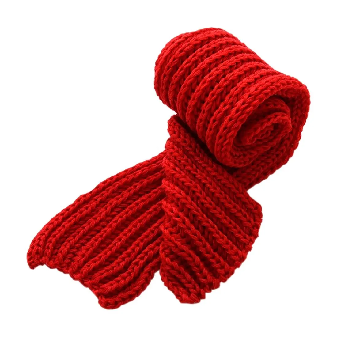 Kids Winter Warm Knit Scarves Wraps Fashion Solid Color Scarf Girls with Poms