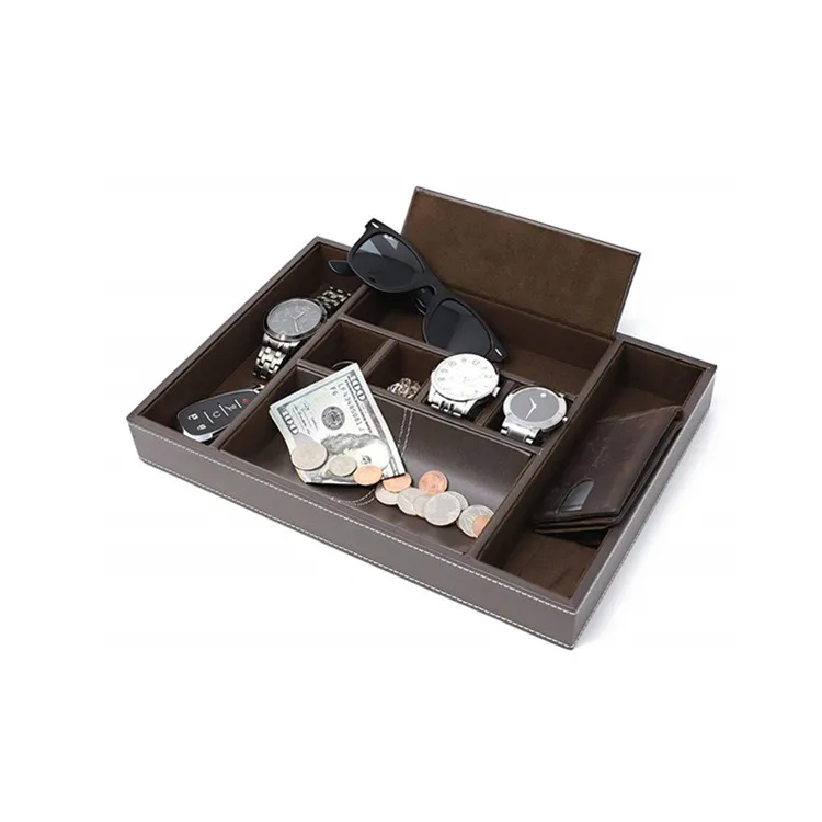 Men And Women Dresser Organizer Faux Leather Valet Tray Buy Faux