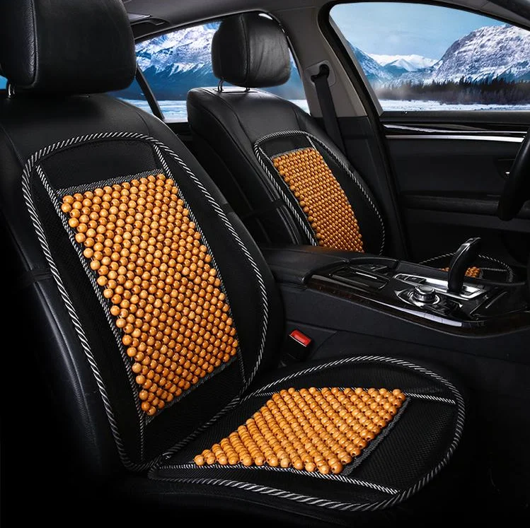 Car Cool Cushion Breathable Wooden Bead Car Seat Cushion With Strap (bt
