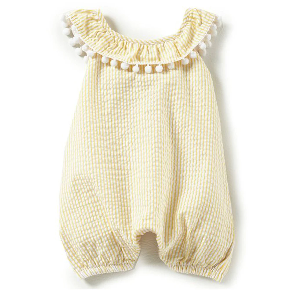 Summer Soft Newborn Baby Clothes Light Yellow Baby Girl Clothing Kids