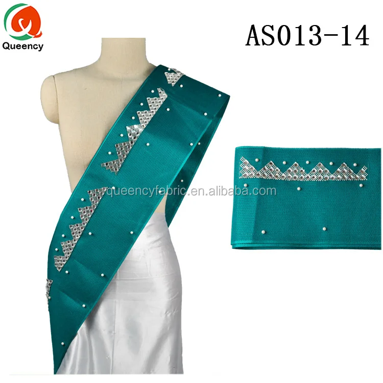 beaded african aso oke headtie