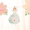 3M Princess Paper Flags Flower Fairy Dancing Bunting Birthday Party Decoration Pull Flowers Baby Shower Girls Party Decoration