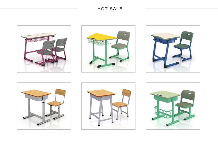 High quality modern cheap high school wooden school student desk and chair set